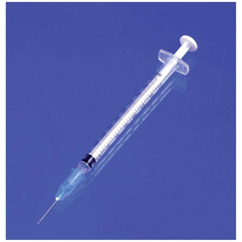 Tuberculin Syringe, 1cc with Needle, 26G x ½", Low Dead Space Plunger, Luer Slip, 100/bx, 10 bx/cs