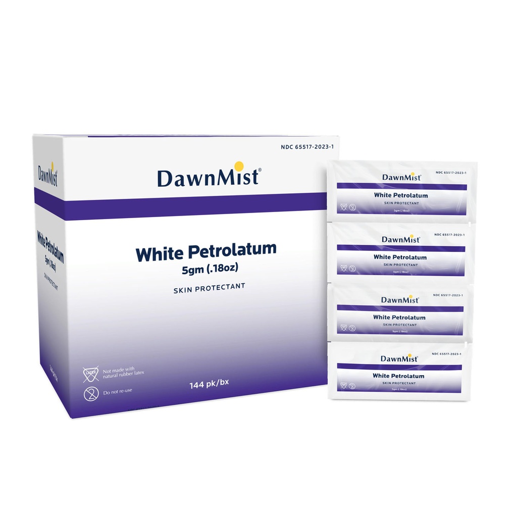 Petroleum Jelly, 5 gm, White, Frangrance Free, Hypoallergenic Formula, 144 pk/bx, 6 bx/cs