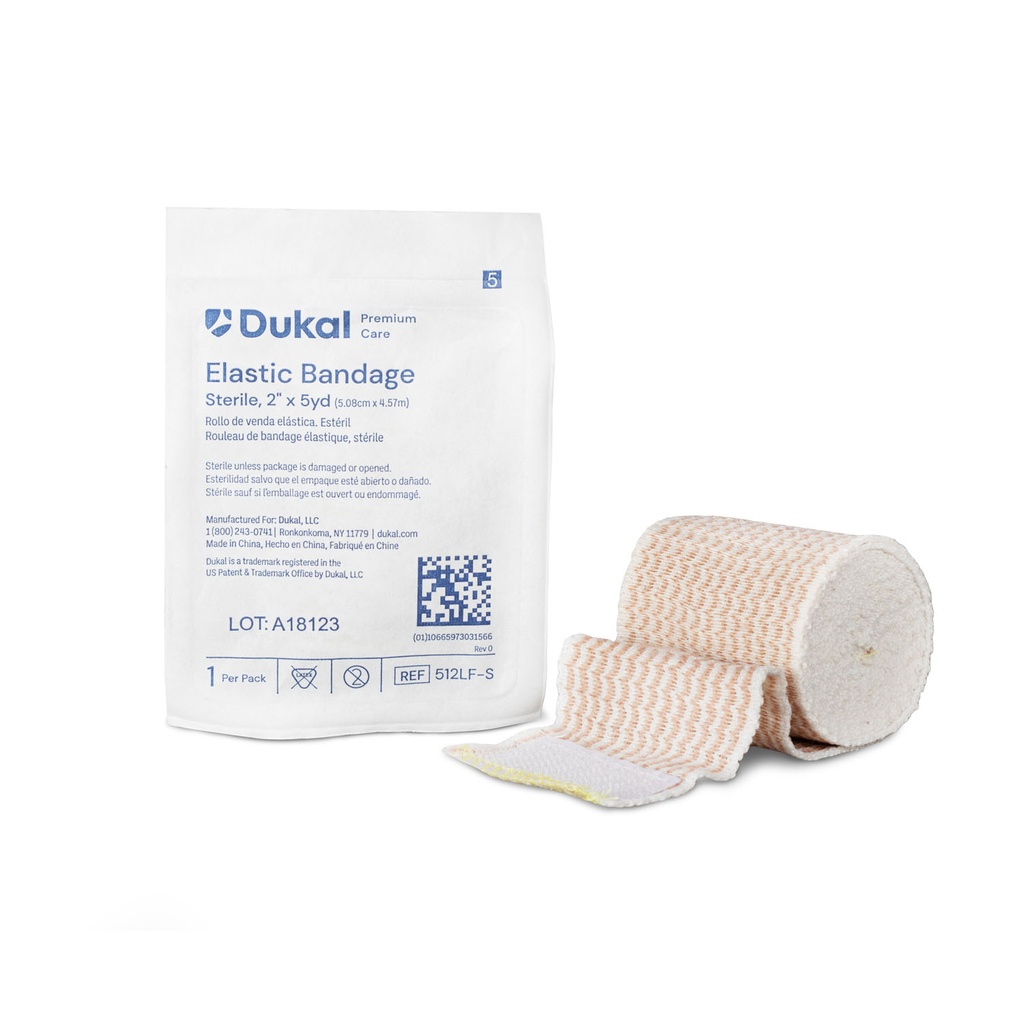 Premium Elastic Bandage, 2" x 5yd, Sterile, Latex-Free, 1/pk, 36 pk/cs