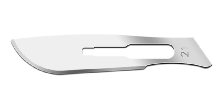 Blade, Carbon Steel, Size 21, Non-Sterile, 100/bx