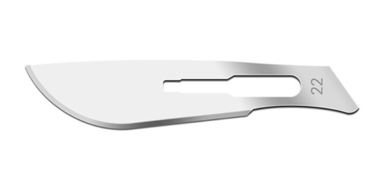 Blade, Carbon Steel, Size 22, Non-Sterile, 100/bx