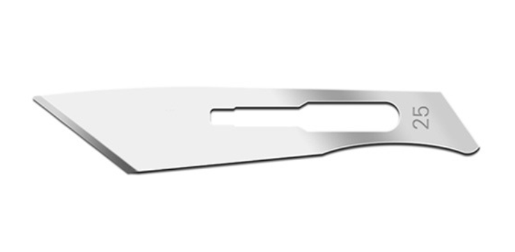 Blade, Swann Morton, Carbon Steel, Size 25, Non-Sterile, 5/pk, 20 pk/bx