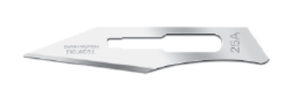 Blade, Swann Morton, Carbon Steel, Size 25a, Non-Sterile, 5/pk, 20 pk/bx