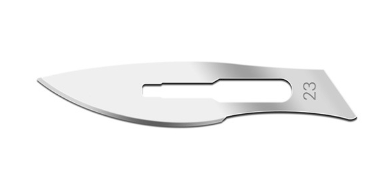 Blade, Carbon Steel, Size 23, Non-Sterile, 100/bx
