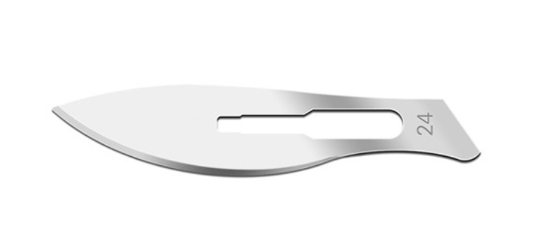 Blade, Carbon Steel, Size 24, Non-Sterile, 100/bx