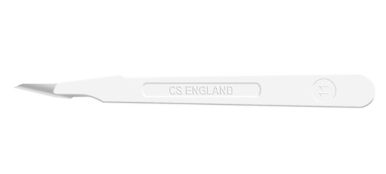 Scalpel, Cincinnati Surgical, Size 11, White Handle, Disposable, Sterile, 10/bx