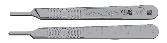 Surgical Handle, Stainless Steel, Fits Blades 6-16, UDI Compliant, Size 3