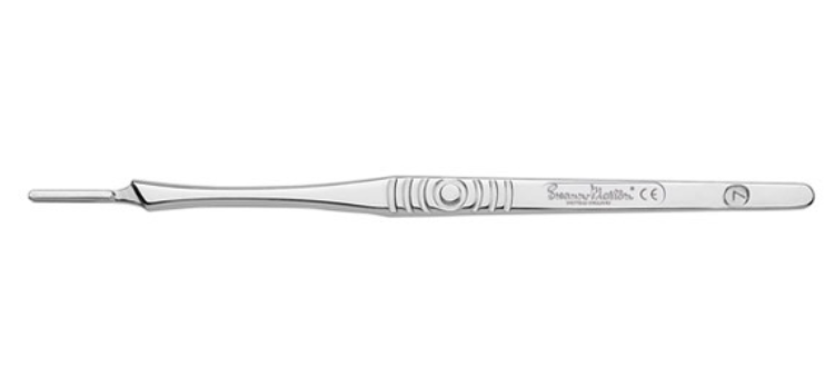 Surgical Handle, Stainless Steel, Fits Blades 6-16, Size 7