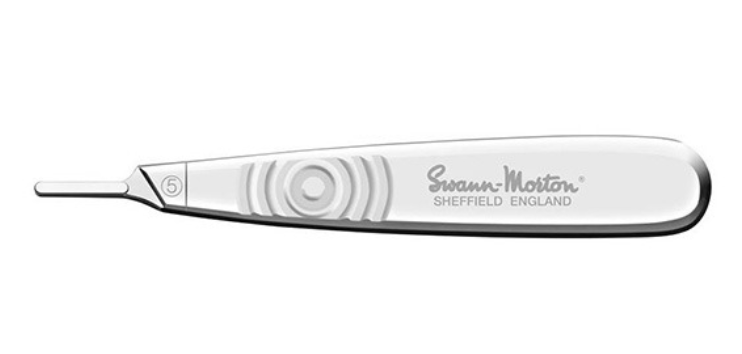 Surgical Handle, Stainless Steel, Fits Blades 6-16, Size 5