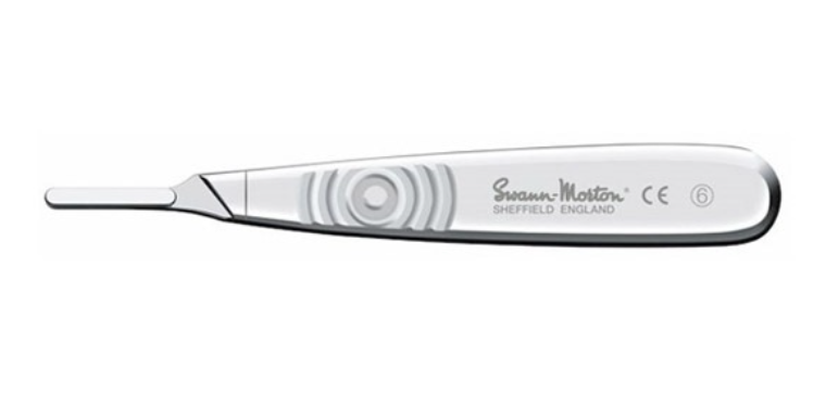 Surgical Handle, Stainless Steel, Fits Blades 18-27, Size 6