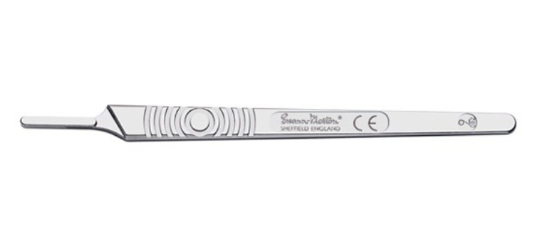 Surgical Handle, Stainless Steel, Fits Blades 6-16, Size 3, Slim