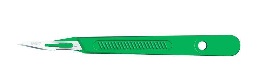 Scalpel, Lance, Size 11, Green Handle, Disposable, Sterile, 10/bx