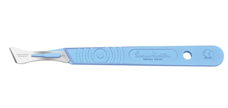 Scalpel, Swann Morton, Size 9, Blue Handle, Disposable, Sterile, 10/bx