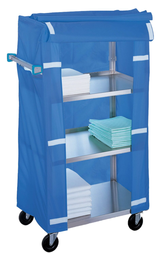 Lakeside 332 Linen Utility Cart w/Nylon Cover, 4 Shelf