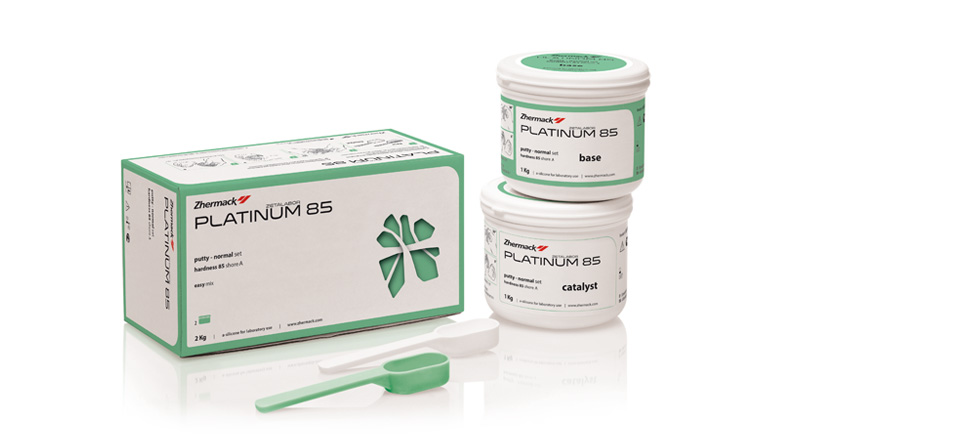 Platinum 85 A-Silicone Laboratory Putty Standard Pack Includes: 1 x 1kb Tub Base, 1 x 1kb Tub Catalyst, 2x Spoons