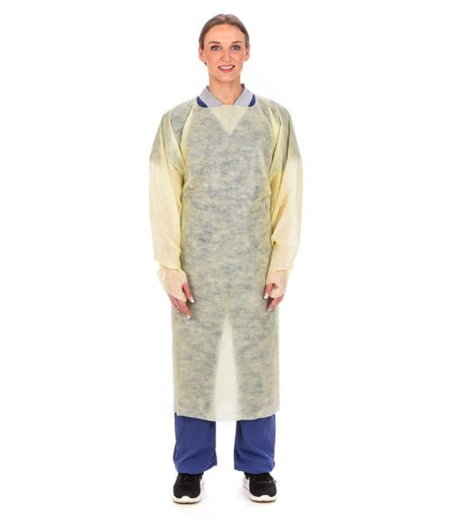 Protective Gown, SMS, Over-the-Head, Yellow, Universal, 25/pk, 4pk/cs