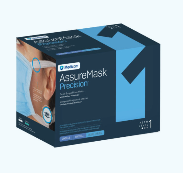 Mask, Tie-on, Level 1, Blue, 50/bx, 6bx/cs