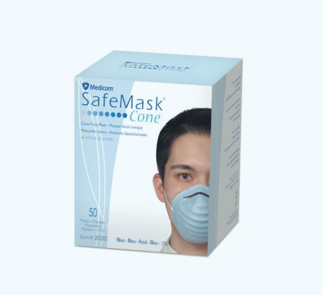 Cone Mask, Blue, 50/bx, 12 bx/cs