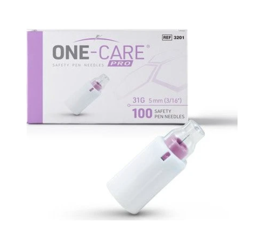 Safety Pen Needles, 31G x 5mm, Purple, 100/bx