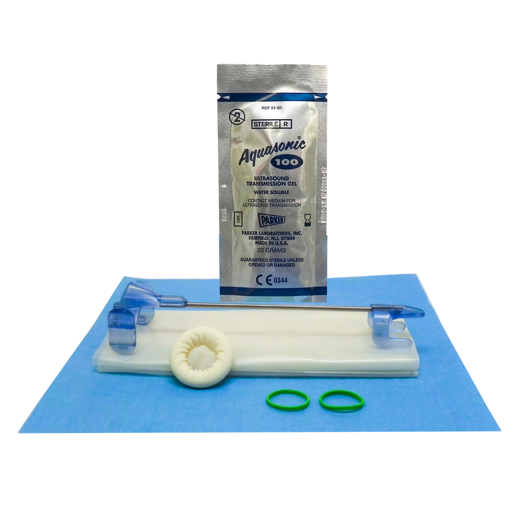 Endocavity Needle Guide, 5"-2" x 24" PU Cover, 2.0cm x 20cm Latex Cover, Sterile Gel, Bands, Sterile, Compatible with GE Healthcare BE9C, BE9CS, 24/bx