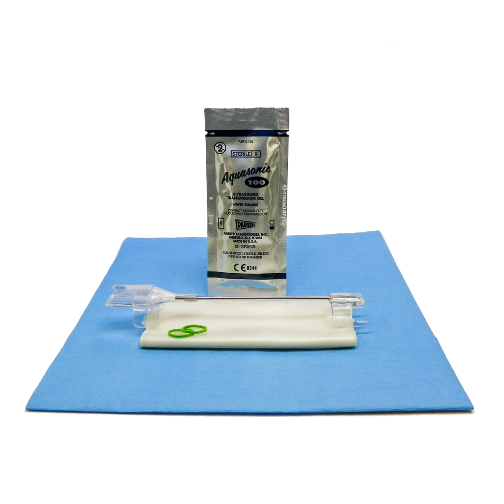 Endocavity Needle Guide, 4"-1.25" x 12" PU Cover, Sterile Gel, Bands, Sterile, Compatible with SonoScape 6V1, 24/bx