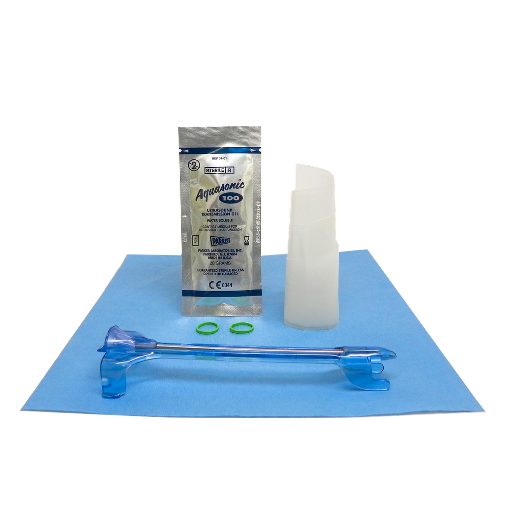 Endocavity Needle Guide, 4"-1.25" x 12" PU Cover, Sterile Gel, Bands, Sterile, Compatible with Hitachi EUP-V33, EUP-CC31, EUP-CC531, EUP-CC531s, EUP-V12, EUP-V33W, EUP-V53W, EZU-PA5V, C41V, CC41R, CC41R1; SonoScape 6V3, 24/bx