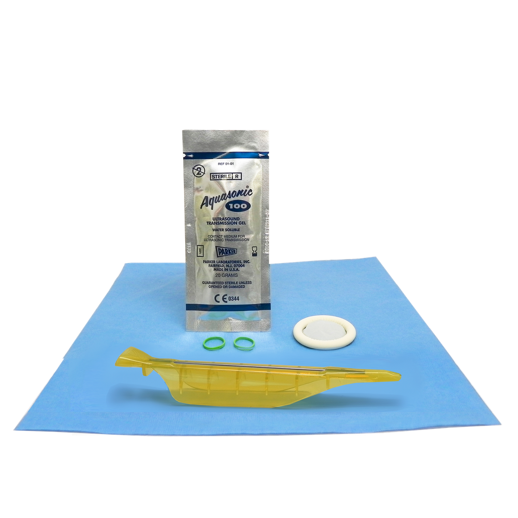 Endocavity Needle Guide, 3.5cm x 20cm Latex Cover, Sterile Gel, Bands, Sterile, Compatible w/SonoScape EC9-5, 24/bx