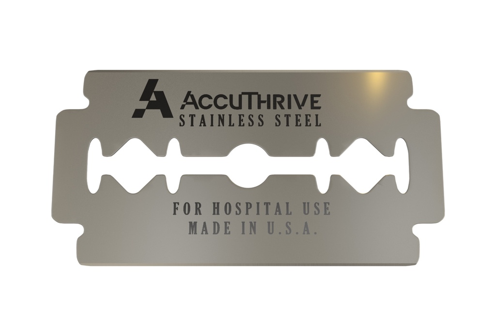 AccuThrive Double Edge Prep Blade, Stainless Steel, Microcoat, 250bl/ct, 20ct/cs