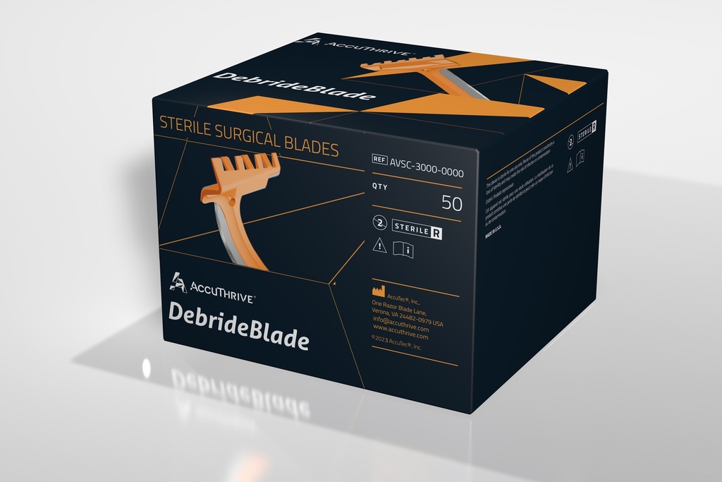 AccuThrive DebrideBlade Wound Care Blade, SS, Sterile, 50bl/ct 8ct/cs