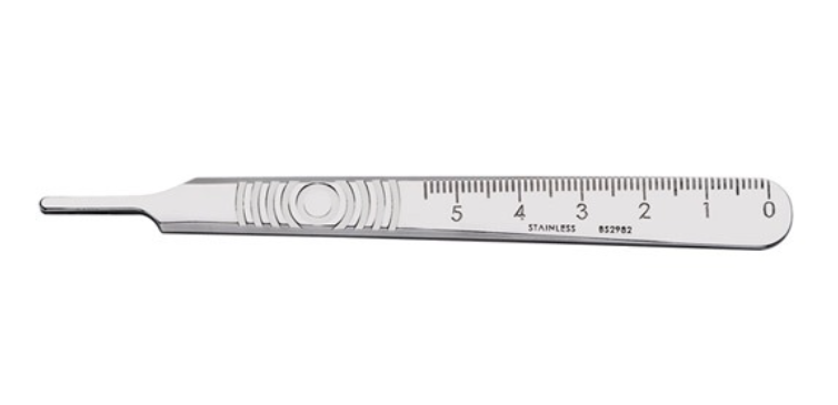 Surgical Handle, Stainless Steel, Fits Blades 6-16, no UDI Stamp, Size 3