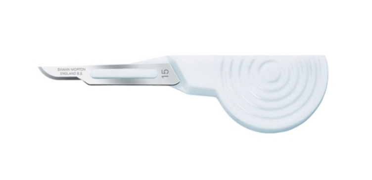 Mini Scalpel, Swann Morton, Stainless Steel, Size 15, Disposable, Non-Sterile, 100/bx