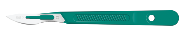 Scalpel, Lance, Size 23, Green Handle, Disposable, Sterile, 10/bx