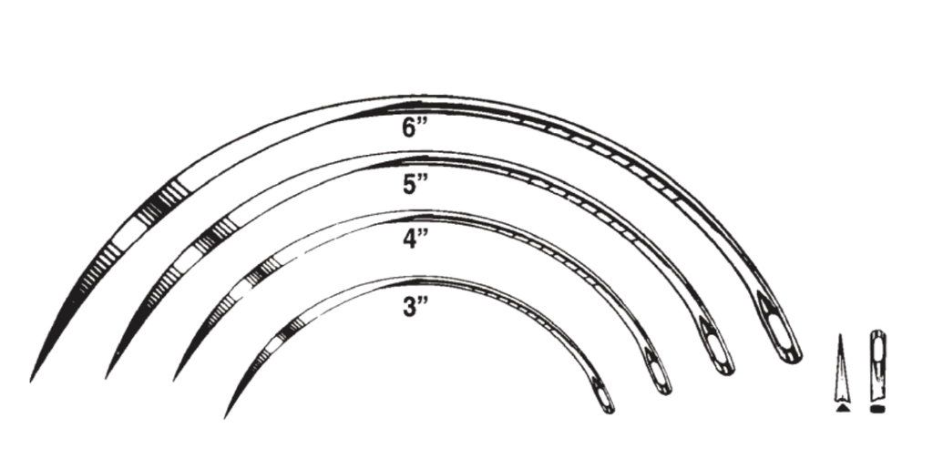 Suture Needle, Size 6, Post Mortem, 3/8 Circle Cutting, Non-Sterile, 12/pk