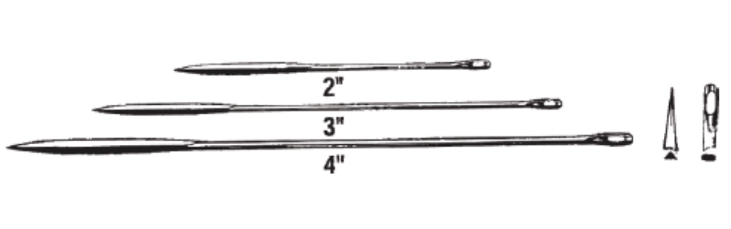 Suture Needle, Size 2, Straight Cutting, Non-Sterile, 12/pk