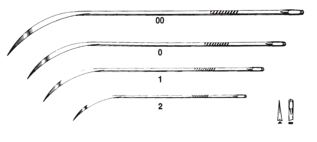 Suture Needle, Size 1, Post Mortem, Half Curved Cutting, Non-Sterile, 12/pk