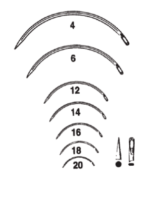 Suture Needle, Size 4, Regular Surgeons, 3/8 Circle Taper Point, Non-Sterile, 12/pk