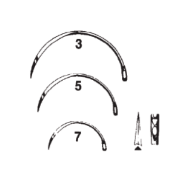 Suture Needle, Size 3, Regular Surgeons Reversed, ½ Circle Reversed Cut, 12/pk