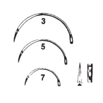 Suture Needle, Size 5, Regular Surgeons Reversed, ½ Circle Reversed Cut, 12/pk