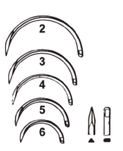 Suture Needle, Mayo's, Catgut, Sterile, 1/2 Circle, Trocar Point, Size 3, 2/pk, 25 pk/bx