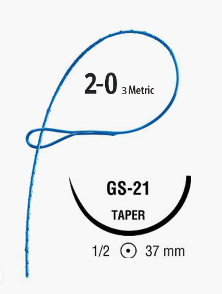 Suture Device, PBT 2-0, Blue, 45cm, GS21, 12/cs