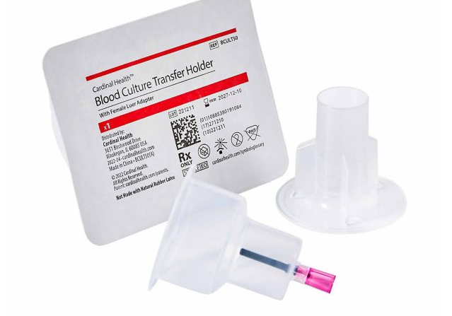 Blood Culture Devices w/Removable Safety Sleeves, Female Adapter, Pink, 50/bx, 4bx/cs