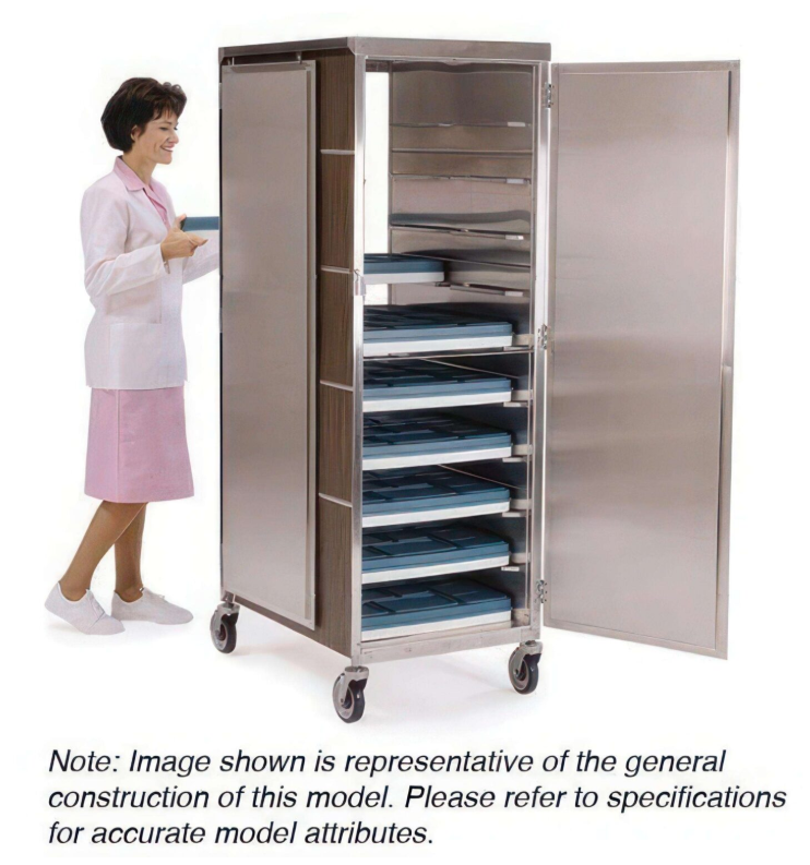 Lakeside 855 Mobile Tray Delivery Cart, 2 Doors, 16 Tray Capacity