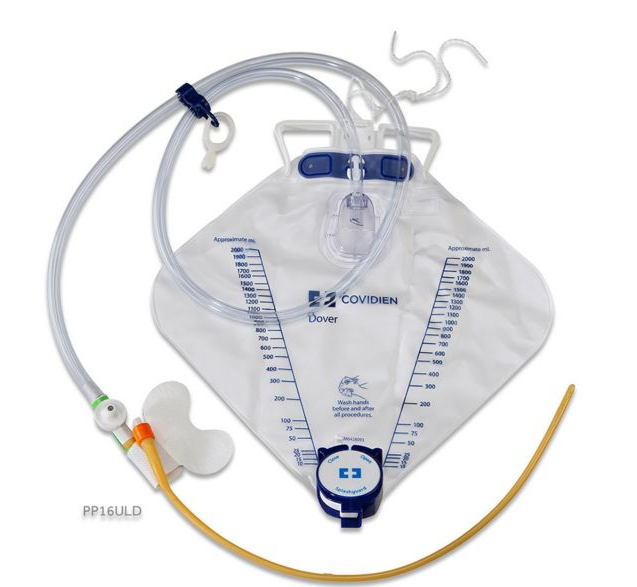 Foley Catheter Tray, 5cc Drain Bag 2000mL, Latex, 14FR, 5cc Drain Bag, 10/cs