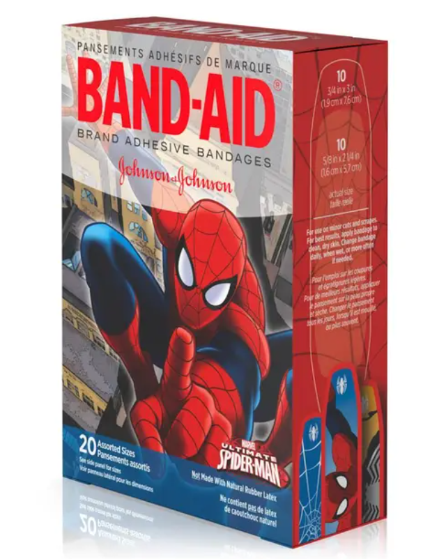 Band-Aid Bandage, Spider-Man, Assorted, 20 ct., 6/bx, 4 bx/cs