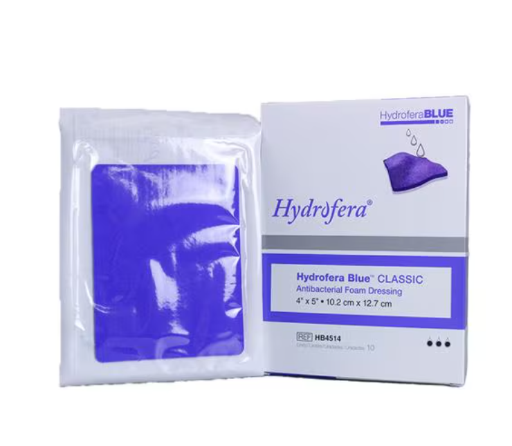 BSN Medical/Jobst Hydrofera Blue Transfer Antibacterial Foam Dressings Classic Foam, 4" x 5", 10/bx