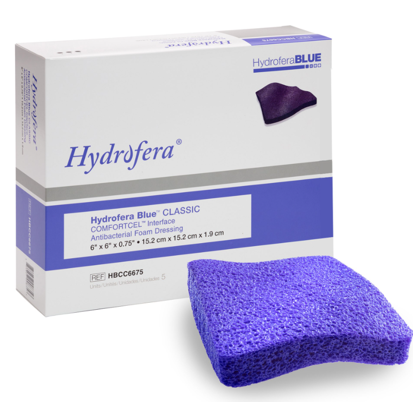 BSN Medical/Jobst Hydrofera Blue Transfer Antibacterial Foam Dressings 6" x 6.75", 5/bx