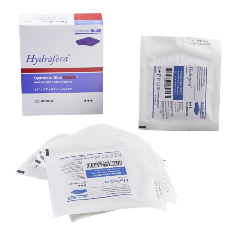 BSN Medical/Jobst Hydrofera Blue Transfer Antibacterial Foam Dressings, Ready, 2.5" x 2.5", 10/bx