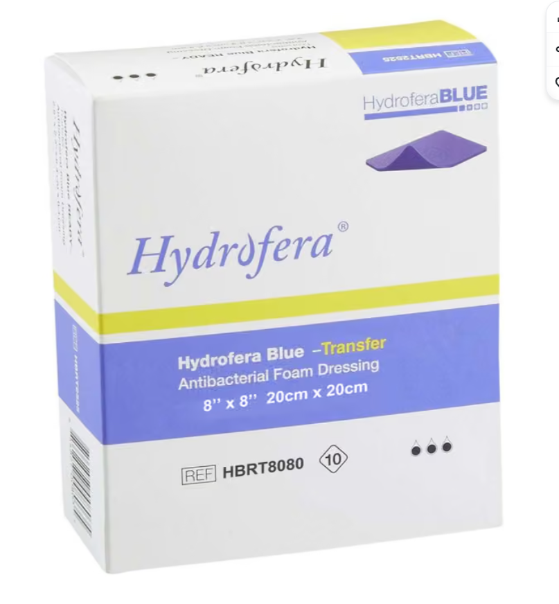 BSN Medical/Jobst Hydrofera Blue Transfer Antibacterial Foam Dressings 8"x 8", 10/bx
