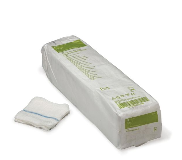 Vistec X-Ray Detectable Sponge, Sterile, 4" x 4", 16-Ply, 10/tr, 128 tr/cs