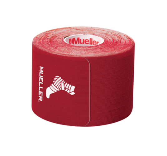 Mueller Kinesiology Tape, I-Strip Roll, Red, 2" x 9.75" Strip